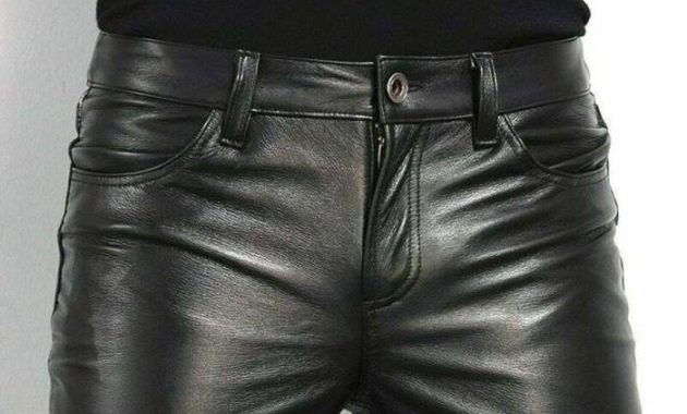 Mens fashion leather pants