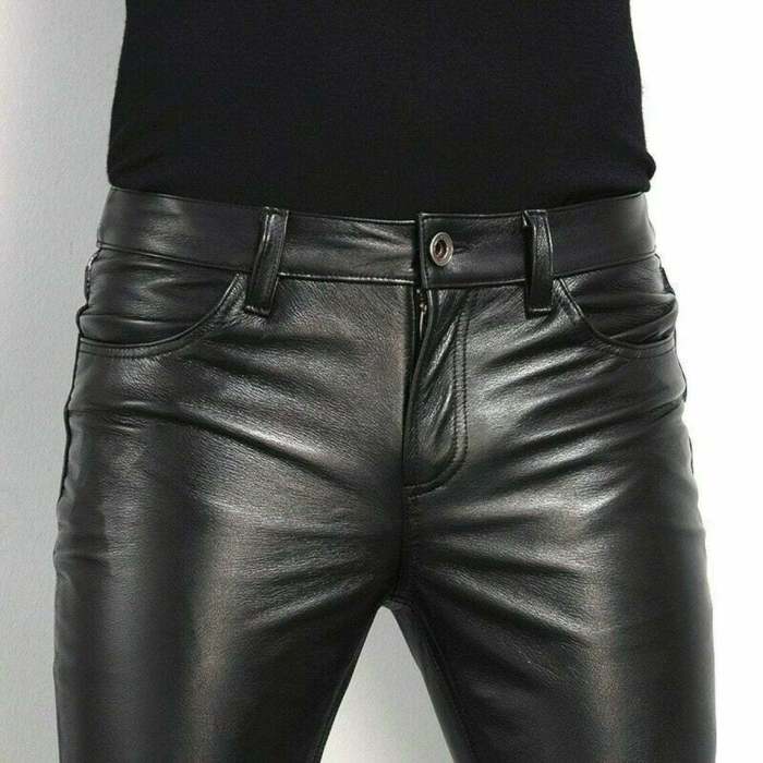 Mens fashion leather pants